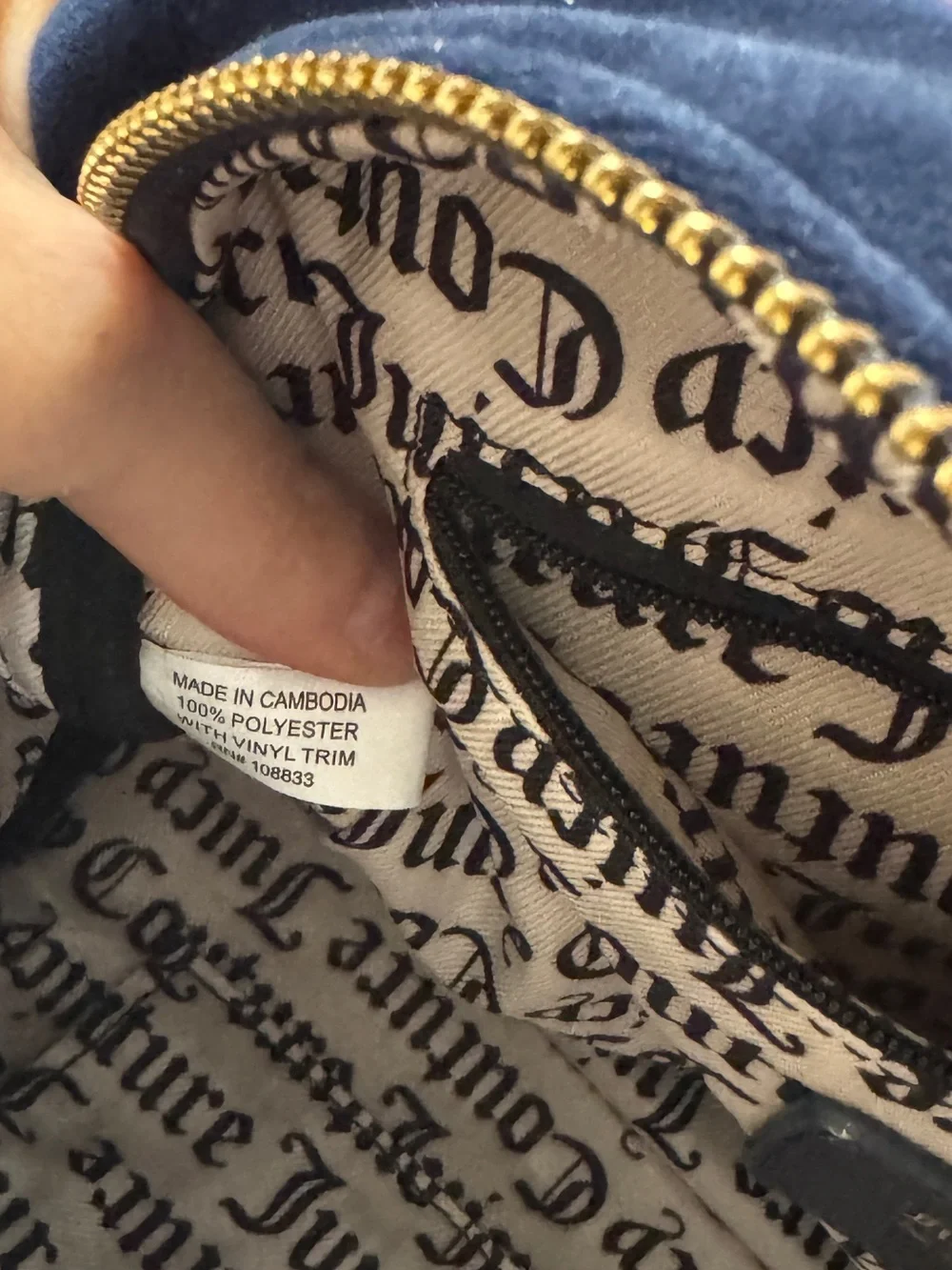 Juicy Couture Navy Suede Satchel with Pink Heart Charm